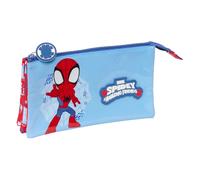 safta SPIDEY RESCUE - Astuccio triplo, astuccio per bambini, ideale per bambini in età scolastica, comodo e versatile, qualità e resistenza, 22 x 3 x 12 cm, Rosso/blu, M, Casual