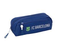 safta F.C. Barcellona NAVY Blue - Astuccio triplo piccolo, astuccio per bambini, ideale per bambini in età scolastica, comodo e versatile, qualità e resistenza, 22 x 6 x 8,5 cm, Blu navy, M, Casual