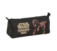 Safta Astuccio triplo Mandalorian & Grogu da 37 pezzi, astuccio scolastico organizer con 3 scomparti e cerniera, include 16 matite, 14 pennarelli, righello e semicerchio, misure 12,5 x 5,5 x 19,5 cm