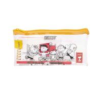 Safta Astuccio triplo Snoopy, 37 pezzi, astuccio scolastico organizer con 3 scomparti e cerniera, include pennarelli, 16 matite colorate, penna, righello e gomma, misure 12,5 x 5,5 x 19,5 cm, Astuccio