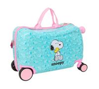 Safta Astuccio triplo Snoopy, 37 pezzi, astuccio scolastico organizer con 3 scomparti e cerniera, include pennarelli, 16 matite colorate, penna, righello e gomma, misure 12,5 x 5,5 x 19,5 cm, Valigia