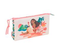 VAIANA - Astuccio triplo per bambini, ideale per bambini in età scolastica, comodo e versatile, qualità e resistenza, 22 x 3 x 12 cm