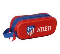 Safta ATLETICO de Madrid 3D - Astuccio doppio 3D, astuccio per bambini, ideale per bambini in età scolastica, comodo e versatile, qualità e resistenza, 21 x 6 x 8 cm, colore rosso, rosso, Estándar,