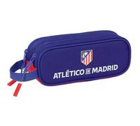 Safta - Astuccio doppio - Atlético de Madrid - Poliestere resistente - 21x6x8 cm - Rosso/Blu/Bianco