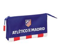 safta ATLETICO DE MADRID - Astuccio triplo, astuccio per bambini, ideale per bambini in età scolastica, comodo e versatile, qualità e resistenza, 22 x 3 x 12 cm, rosso/blu/bianco, M, Casual