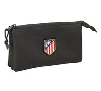 safta ATLETICO de MADRID TEEN - Astuccio triplo, astuccio per bambini, ideale per bambini in età scolastica, comodo e versatile, qualità e resistenza, 22 x 3 x 12 cm, Nero, M, Casual