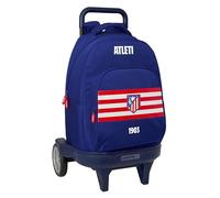 safta ATLETICO DE MADRID - Zaino grande con ruote, Compact Evoluzione, rimovibile, ideale per bambini di diverse età, comodo e versatile, qualità e resistenza, 33 x 22 x 45 cm