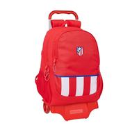 Safta ATLETICO DE MADRID - Zaino scuola con carrello, ideale per bambini di diverse età, comodo e versatile, qualità e resistenza, 33 x 15 x 43 cm, colore rosso, rosso, Estándar, Casual