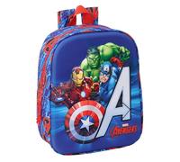 Safta AVENGERS 3D - Zaino da asilo 3D, adattabile al carrello, facile da pulire, ideale per bambini di diverse età, comodo e versatile, qualità e resistenza, 22 x 10 x 27 cm, blu scuro/rosso, M