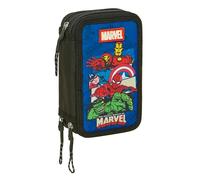 safta AVENGERS - Astuccio scolastico con 37 utili inclusi, astuccio per bambini, ideale per bambini dai 5 ai 14 anni, comodo e versatile, qualità e resistenza, 12,5 x 5,5 x 19,5 cm