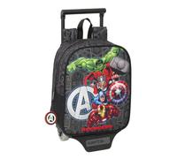safta AVENGERS VENDETTA - Zaino asilo con carrello, ideale per bambini di diverse età, comodo e versatile, qualità e resistenza, 22 x 10 x 27 cm, Nero, M, Casual