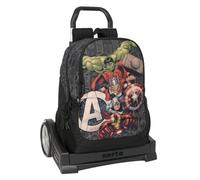 Safta AVENGERS VENDETTA - Zaino per scuola, schienale ergonomico, con carrello Evolution, ideale per bambini di diverse età, comodo e versatile, qualità e resistenza, 32 x 16 x 44 cm, Nero, M, Casual