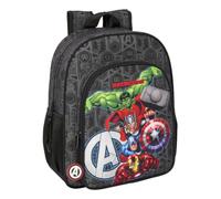 Safta AVENGERS VENDETTA - Zaino scuola bambino, zaino per bambini, adattabile a carrozzina, ideale per bambini in età scolare, comodo e versatile, qualità e resistenza, 32 x 12 x 38 cm, Nero, M,