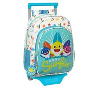 Baby Shark Trolley Per La Scuola Baby Shark Surfing Azzurro Bianco 26 X 34 X 11