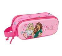 Safta Barbie 3D - Astuccio doppio 3D, astuccio per bambini, ideale per bambini in età scolastica, comodo e versatile, qualità e resistenza, 21 x 6 x 8 cm, colore: rosa/fucsia, Rosa/fucsia, Estándar,