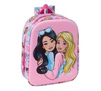 Safta BARBIE 3D - Zaino per asilo 3D, adattabile al carrello, facile da pulire, ideale per bambini di diverse età, comodo e versatile, qualità e resistenza, 22 x 10 x 27 cm, Rosa, M, Casual