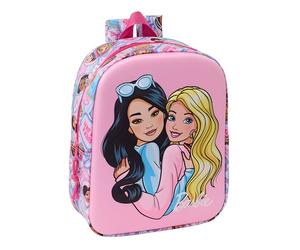 safta BARBIE 3D - Zaino per asilo 3D, adattabile al carrello, facile da pulire, ideale per bambini di diverse età, comodo e versatile, qualità e resistenza, 22 x 10 x 27 cm, Rosa, M, Casual