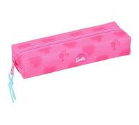 safta BARBIE CUORI - Astuccio rettangolare per bambini, astuccio per bambini, ideale per bambini in età scolastica, comodo e versatile, qualità e resistenza, 22 x 7 x 40 cm, Rosa, M, Casual