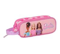 Safta BARBIE LOVE - Astuccio per bambini, per bambini, ideale per bambini in età scolastica, comodo e versatile, qualità e resistenza, 21 x 6 x 8 cm, colore rosa, Rosa, Estándar, Casual