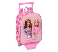Safta BARBIE LOVE - Zaino asilo con carrello, ideale per bambini di diverse età, comodo e versatile, qualità e resistenza, 22 x 10 x 27 cm, colore rosa