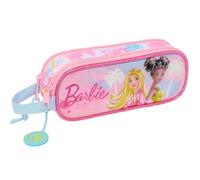 Safta BARBIE PAINTERLY - Astuccio doppio bambino, astuccio per bambini, ideale per bambini in età scolastica, comodo e versatile, qualità e resistenza, 21 x 6 x 8 cm, rosa/celeste, M, Casual
