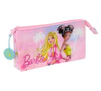 Safta BARBIE PAINTERLY - Astuccio triplo, astuccio per bambini, ideale per bambini in età scolastica, comodo e versatile, qualità e resistenza, 22 x 3 x 12 cm, rosa/celeste, M, Casual