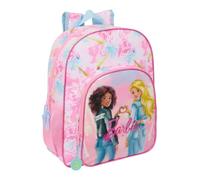 safta BARBIE PAINTERLY - Zaino scuola per bambini, adattabile al carrello, ideale per bambini in età scolare, comodo e versatile, qualità e resistenza, 32 x 12 x 38 cm, rosa/celeste, M, Casual