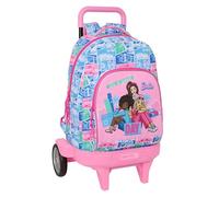 safta BARBIE - Zaino grande con ruote, Compact Evoluzione, rimovibile, ideale per bambini di diverse età, comodo e versatile, qualità e resistenza, 33 x 22 x 45 cm