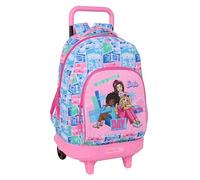 safta BARBIE - Zaino grande con ruote, compatto, rimovibile, ideale per bambini di diverse età, comodo e versatile, qualità e resistenza, 33 x 22 x 45 cm