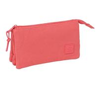 SAFTA BASIC MARSALA - Astuccio triplo, astuccio per bambini, ideale per bambini in età scolastica, comodo e versatile, qualità e resistenza, 22 x 3 x 12 cm