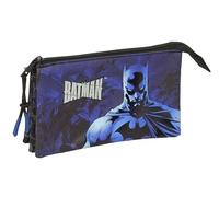 safta BATMAN - Astuccio triplo per bambini, ideale per bambini in età scolastica, comodo e versatile, qualità e resistenza, 22 x 3 x 12 cm