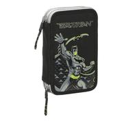 safta BATMAN GAME OVER - Astuccio per scuola per bambini, con 29 utensili inclusi, ideale per bambini dai 5 ai 14 anni, comodo e versatile, qualità e resistenza, 12,5 x 4 x 19,5 cm, Nero, M, Casual