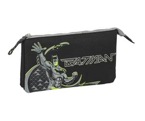 safta BATMAN GAME OVER - Astuccio triplo, astuccio per bambini, ideale per bambini in età scolastica, comodo e versatile, qualità e resistenza, 22 x 3 x 12 cm, Nero, M, Casual