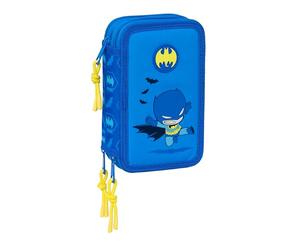 safta BATMAN PRESCUCOLAR - Astuccio scuola con 37 utili inclusi, astuccio per bambini, ideale per bambini dai 5 ai 14 anni, comodo e versatile, qualità e resistenza, 12,5 x 5,5 x 19,5 cm, blu, M
