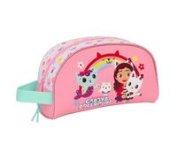 SAFTA | Beauty case adattabile al carrello Gabby's Dollhouse, organizer scolastico per bambini con maniglia laterale, borsa da toilette scolastica, dimensioni 26 x 9 x 16 cm