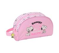 Safta - Beauty case adattabile al trolley Snoopy Sweet But Salty, organizer scolastico per bambini con maniglia laterale, tasca interna con cerniera, borsa da toilette per la scuola, dimensioni 26 x 9