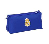SAFTA | Beauty case piccolo doppio Real Madrid, organizer da viaggio e scuola, Dimensioni 22x8x10 cm