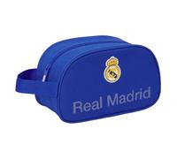 SAFTA | Beauty case Real Madrid adattabile al carrello, organizer da viaggio e scuola, Dimensioni 26x12x15 cm