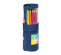 Safta BENETTON COOL - Astuccio arrotolabile utile incluso, astuccio per bambini, ideale per bambini dai 5 ai 14 anni, comodo e versatile, qualità e resistenza, 7 x 20 cm, colore blu marino, Blu navy,