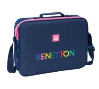 Safta BENETTON DAMERO - Portafogli Extrascolastici, Valigetta portatodo, Tracolla comoda e versatile, qualità e resistenza, 38 x 6 x 28 cm, Blu navy, M, Casual