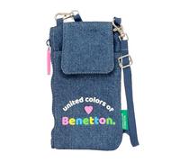 Safta Benetton Denim - Portamonete standard, per cellulare, comodo e versatile, qualità e resistenza, 19 x 10 cm, colore jeans, Jeans, Estándar, Casual