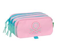 safta BENETTON DOLCE - Astuccio triplo grande, astuccio per bambini, ideale per bambini in età scolastica, comodo e versatile, qualità e resistenza, 21,5 x 8 x 10 cm