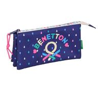 safta BENETTON DROP - Astuccio triplo, astuccio per bambini, ideale per bambini in età scolastica, comodo e versatile, qualità e resistenza, 22 x 3 x 12 cm