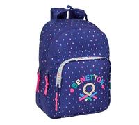 safta BENETTON DROP - Zaino scuola per bambini, ideale per bambini di diverse età, comodo e versatile, qualità e resistenza, 32 x 15 x 42 cm