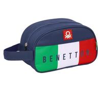 Safta BENETTON FLAG - Borsa scuola per bambini media con manico, borsa per bambini, adattabile al carrello, facile da pulire, comoda e versatile, qualità e resistenza, 26 x 12 x 15 cm, Blu navy, M,