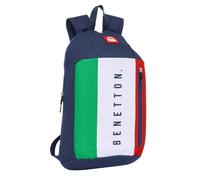 Safta BENETTON FLAG - Mini zaino per uso quotidiano, ideale per bambini di diverse età, comodo e versatile, qualità e resistenza, 22 x 10 x 39 cm, Blu navy, M, Casual