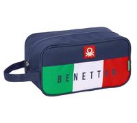 Safta BENETTON FLAG - Scarpiera media, multiuso, portatodo, sport, estrattori, calcio, comodo e versatile, 29 x 14 x 15 cm, Blu navy, M, Casual