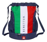 safta BENETTON FLAG - Zaino sacco, zaino, ideale per bambini di diverse età, comodo e versatile, qualità e resistenza, 34 x 15 x 43 cm, Blu navy, M, Casual