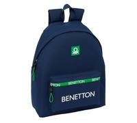 safta BENETTON GREEN - Day Pack per bambini, zaino per bambini, qualità e massima resistenza, comodo e versatile, 33 x 15 x 42 cm, Blu navy, M, Casual