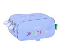 safta BENETTON LILA - Astuccio triplo grande, astuccio per bambini, ideale per bambini in età scolastica, comodo e versatile, qualità e resistenza, 21,5 x 8 x 10 cm, viola, M, Casual